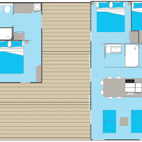 camping-mobil-home-bretagne-Premium-double-lodge-6-personnes-plan camping-mobil-home-bretagne-Premium-double-lodge-6-personnes-plan